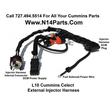 3083779 Cummins L10/M11 Celect External Engine Injector Wiring Harness